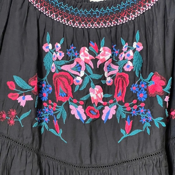 EUC Free People Sunbeams Mini Boho Dress in Black Size Small - Picture 12 of 16